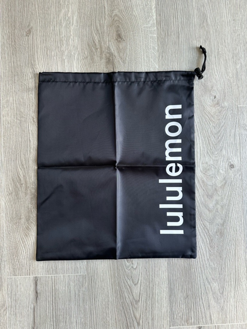 lululemon athletica Black Drawstring Shoe Bag Dust Cover with White Logo